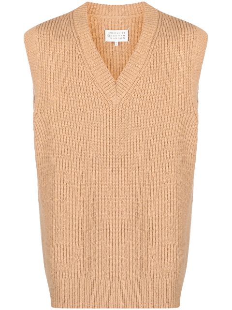 Maison Margiela V-neck ribbed-knit vest Men