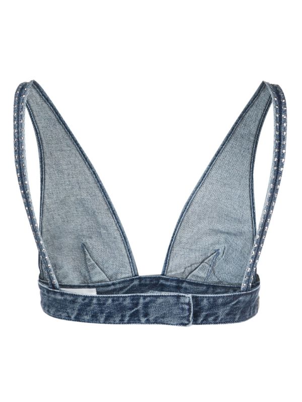 Haikure thin-shoulder-strap Denim Top - Farfetch