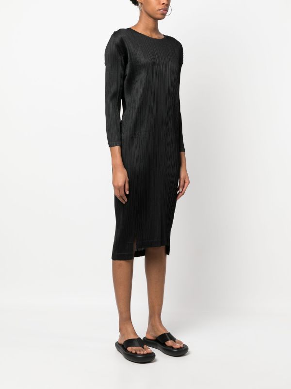 Pleats Please Issey Miyake Pleated long-sleeve Midi Dress - Farfetch