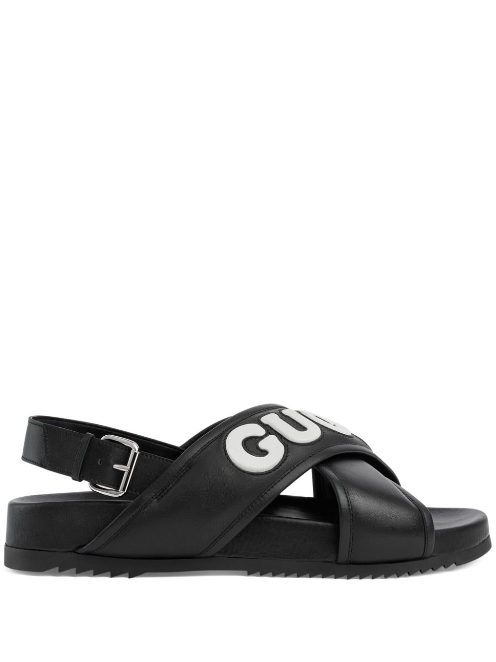 Gucci Crossover Strapped Sandals In Black