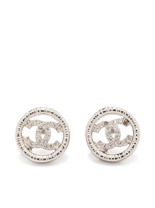 Chanel Pre-owned 2000s CC rhinestone-embellished Earrings - Silver