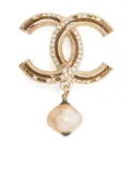 CHANEL Pre-Owned 2011 CC rhinestone-embellished brooch - Gold