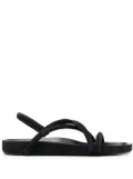 MARANT open-toe flat leather sandals - Black