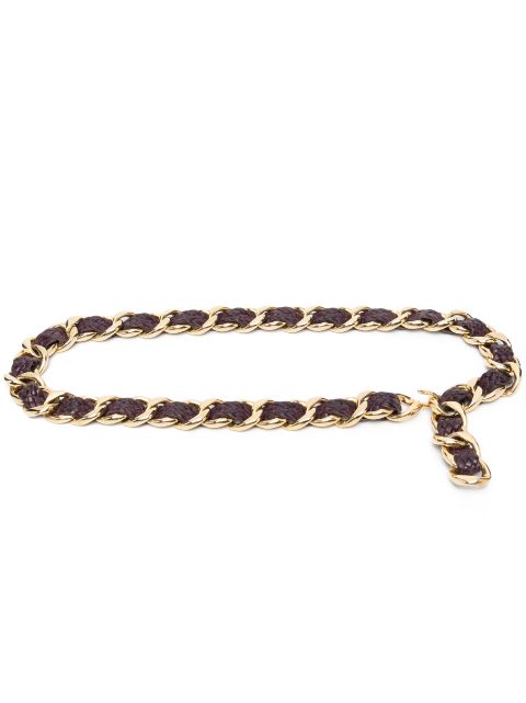 CHANEL 1985-1995 leather-and-chain belt Women