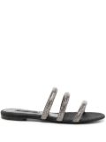 Casadei crystal-embellished flat sandals - Black