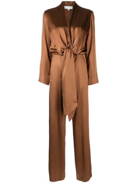 Michelle Mason jumpsuit estilo kimono con cierre de lazo