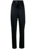 Michelle Mason pleat-detail high-waist silk trousers - Black