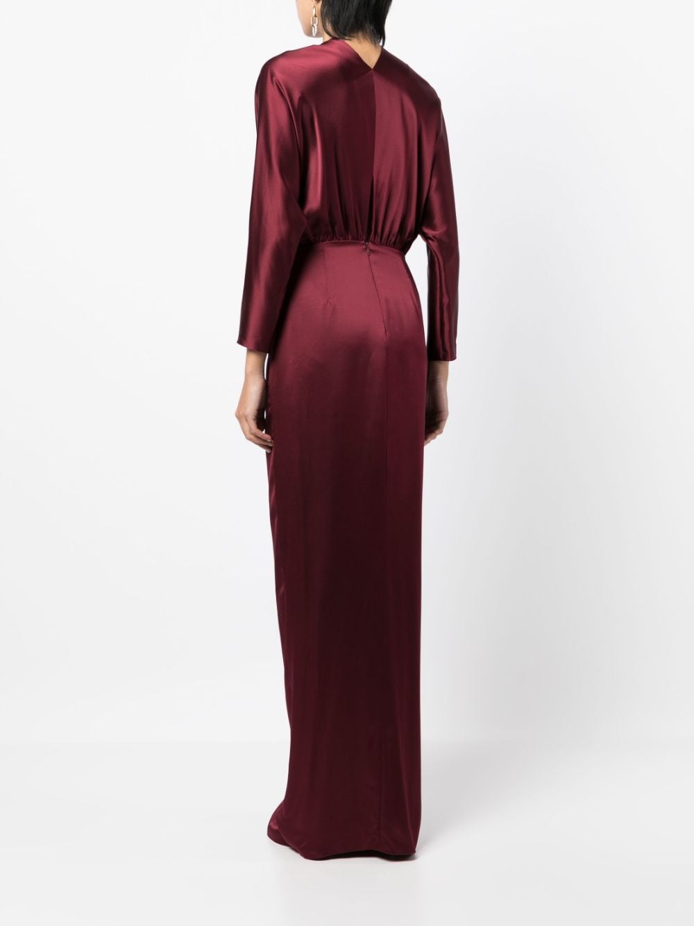 Shop Michelle Mason Twist-detail Silk Gown In Purple