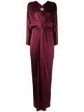 Michelle Mason twist-detail silk gown - Purple