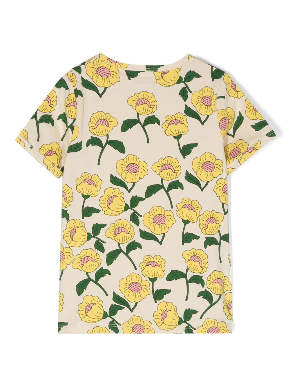 Mini Rodini T-shirt met bloemenprint - Geel