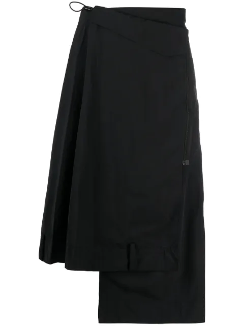 Y-3 high-waisted asymmetric-hem skirt