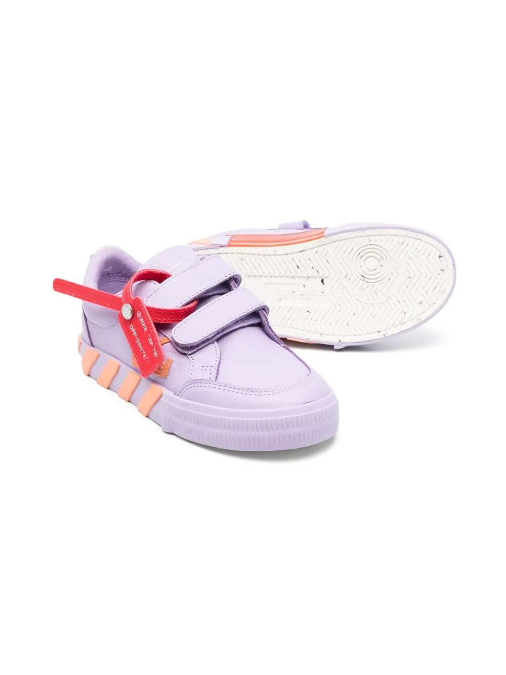 Off-White Kids Sneakers met klittenband - Paars