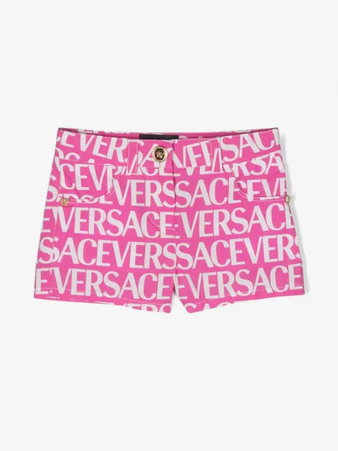 Versace Kids all-over logo-print shorts