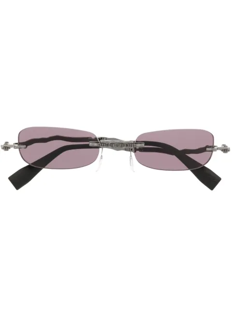 Kuboraum sculpted-arms rectangle-frame sunglasses