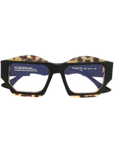 Kuboraum tortoiseshell-effect square-frame glasses