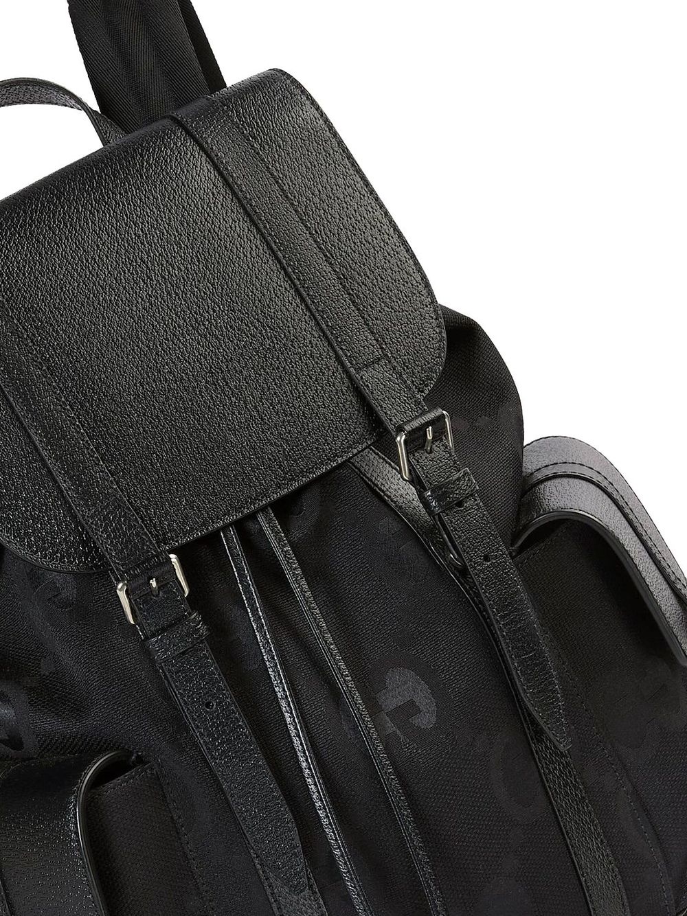 Shop Gucci Jumbo Gg Leather Backpack In Black