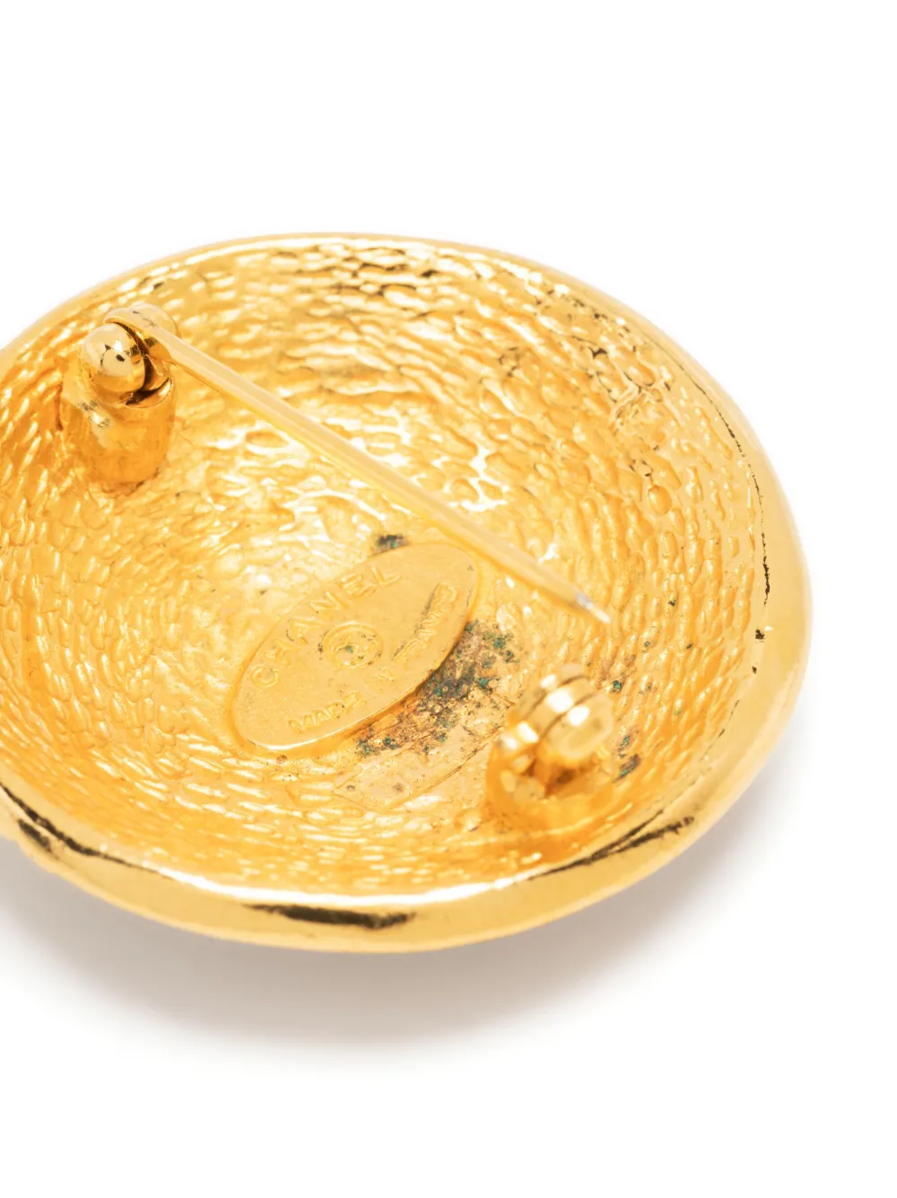 CHANEL Pre-owned 1980s Rue Cambon Round Brooch In Gold