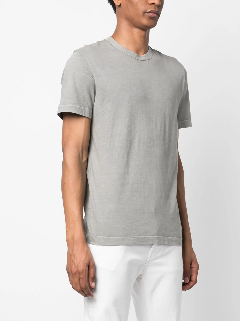 James Perse Round-neck Cotton T-shirt In Grey