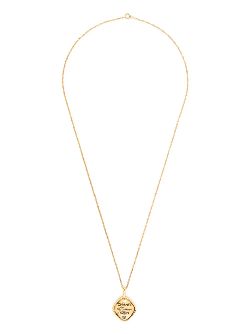 CHANEL Pre-owned 1980s Rue Cambon Pendant Necklace In Gold