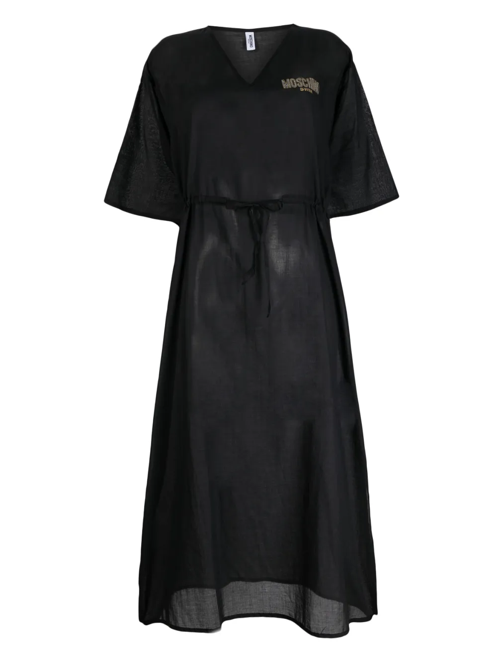 Moschino Logoprint Semisheer Midi Dress In Black ModeSens