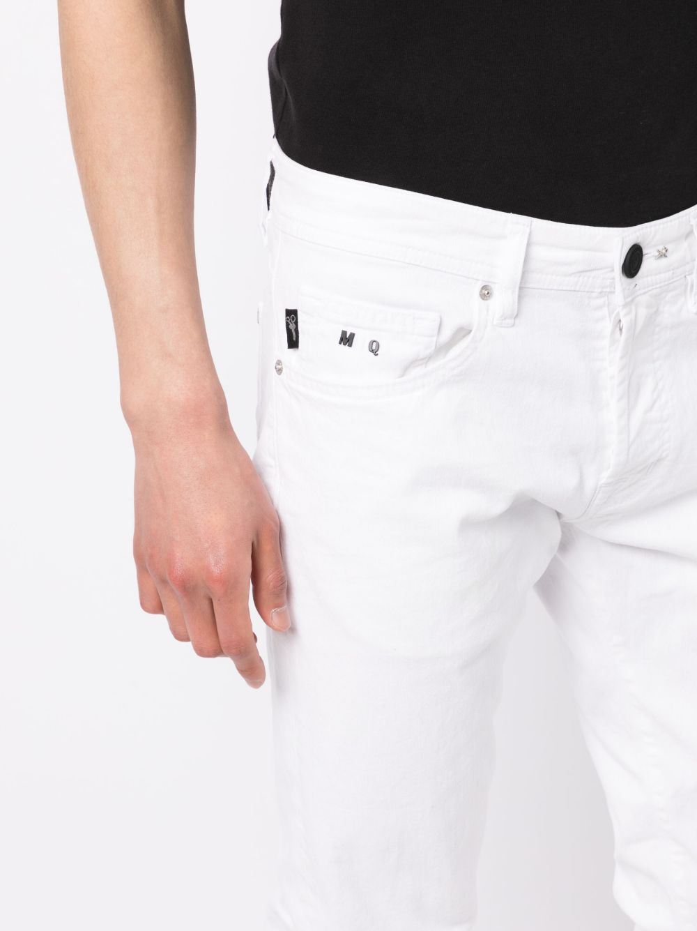 Shop Sartoria Tramarossa Confort Slim-cut Jeans In Weiss