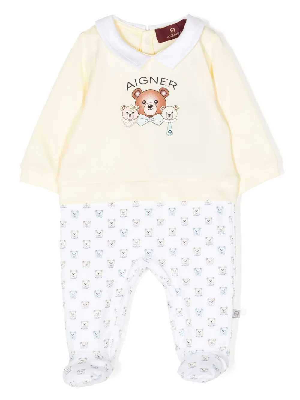 Aigner Babies' Teddy Bear-print Long-sleeve Pajamas In Yellow
