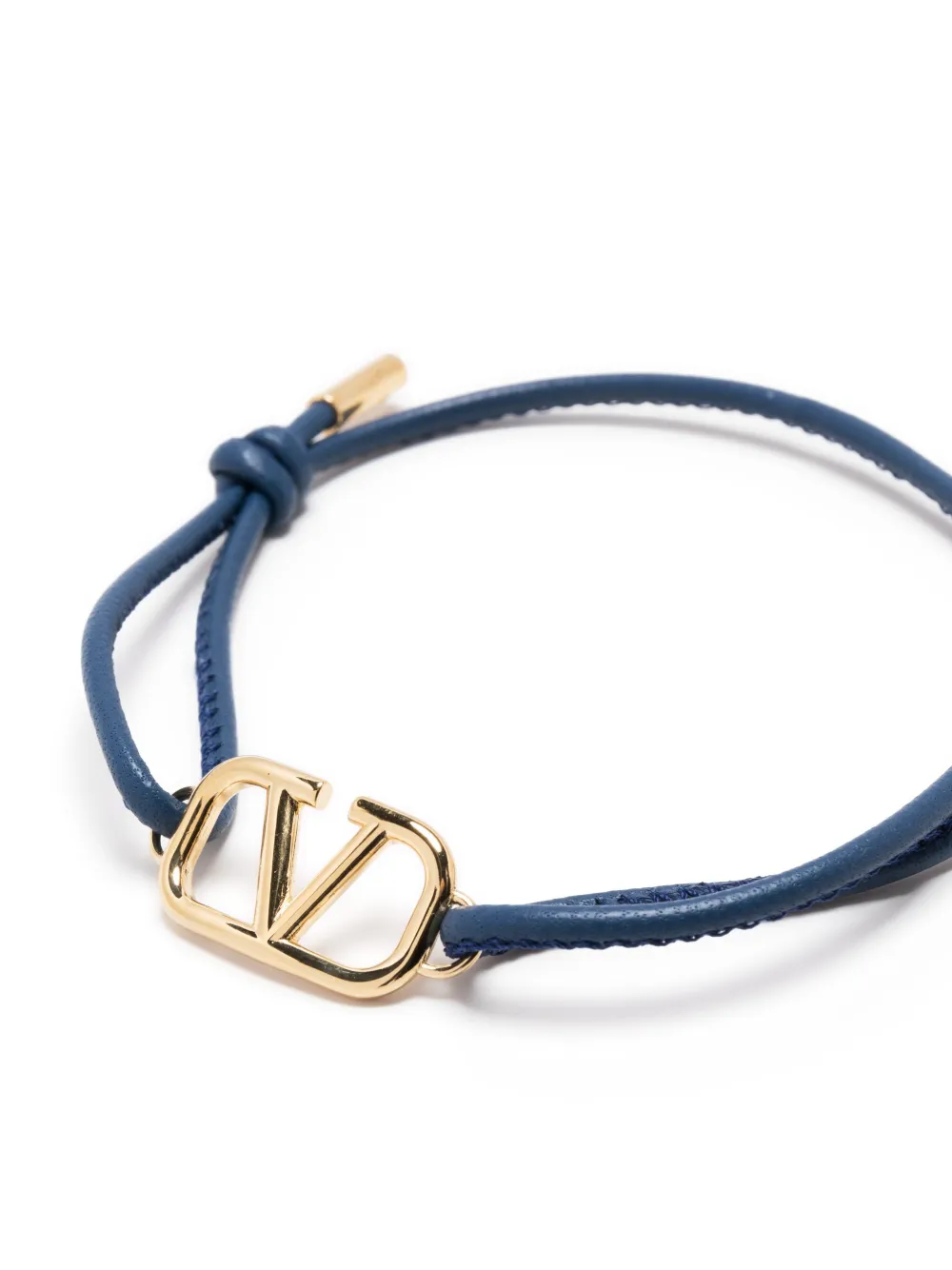 Valentino Garavani Vlogo Signature Leather Cord Bracelet In Blue ModeSens