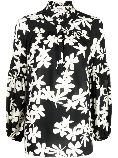 lemlem blusa con volantes y estampado floral