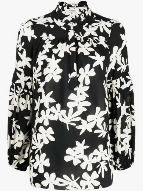 lemlem floral-print ruffled blouse