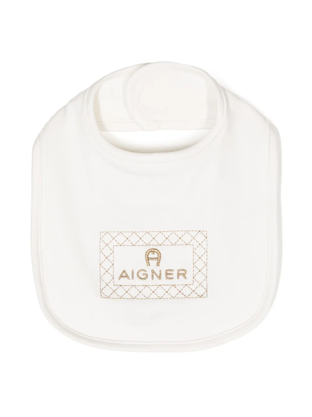 Aigner Kids embroidered-logo touch-strap bib - White