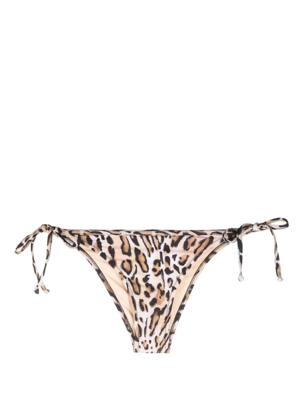 Moschino Animal-print Bikini Bottoms In Brown