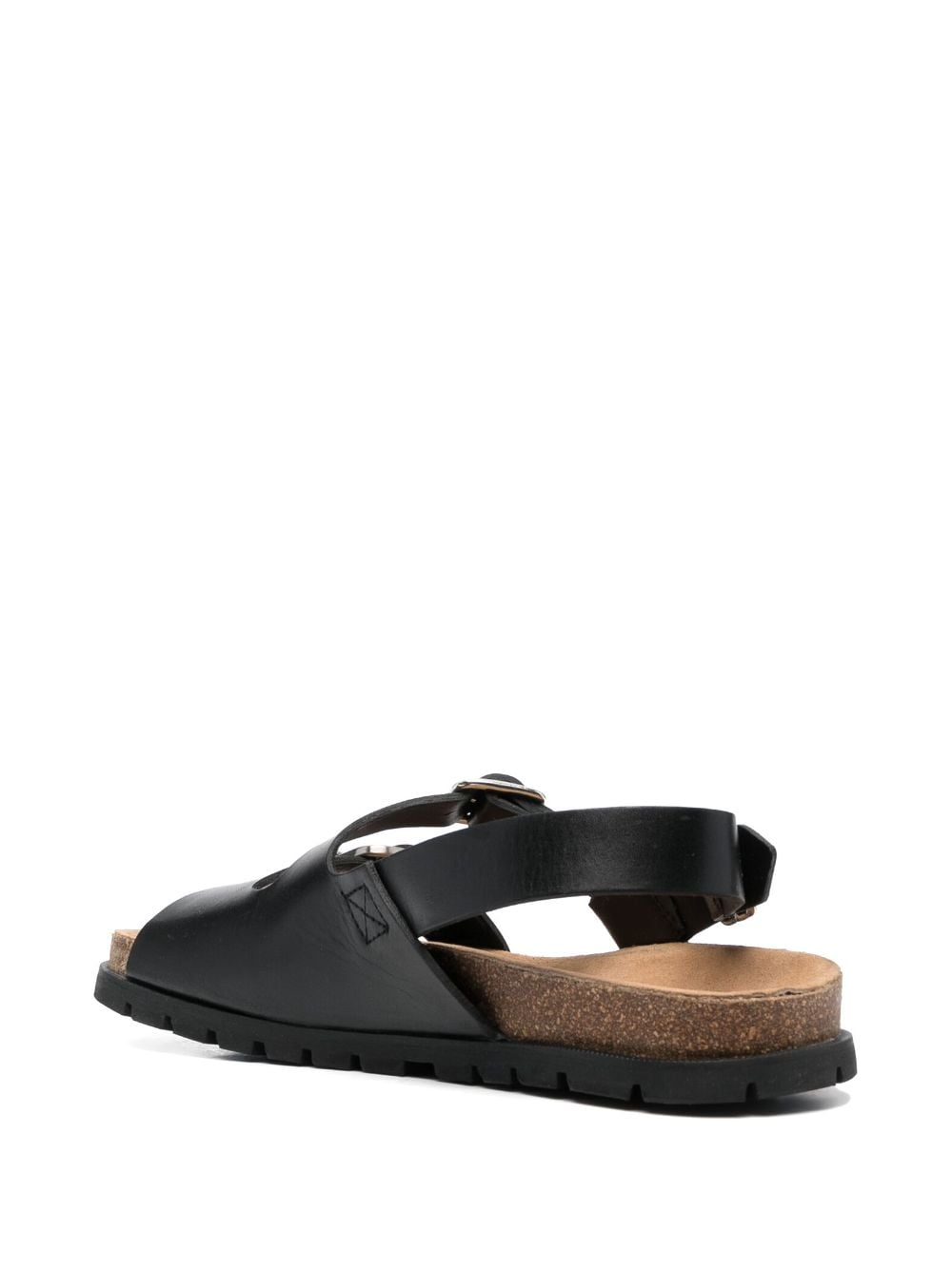 Shop Apc Aly Buckle-strap Leather Sandals In Black