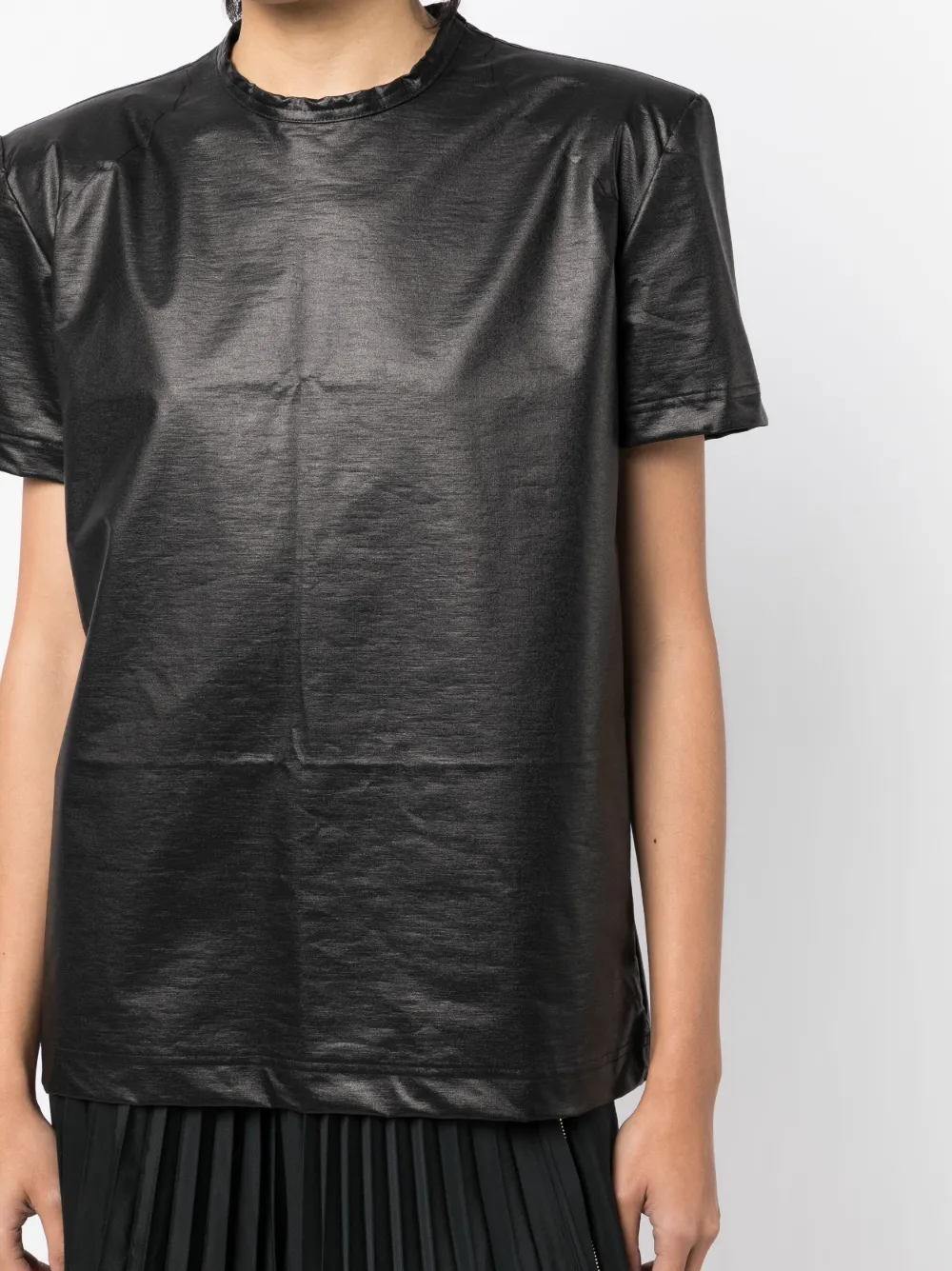 Junya Watanabe Metallic Short-sleeve T-shirt In Schwarz