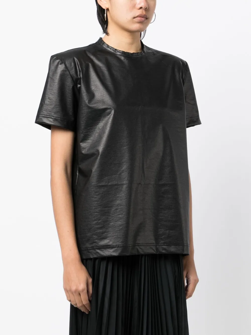 Junya Watanabe Metallic Short-sleeve T-shirt In Schwarz