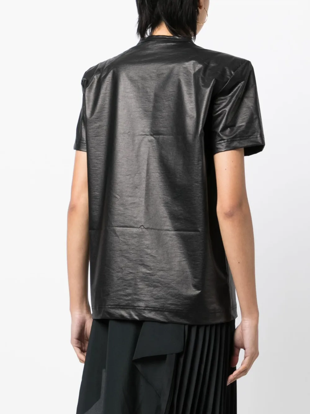 Junya Watanabe Metallic Short-sleeve T-shirt In Schwarz