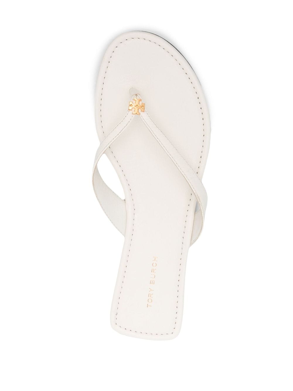 Shop Tory Burch Capri Leather Flip Flops In Neutrals