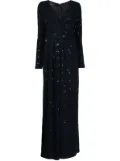 Talbot Runhof sequin-embellished draped jumpsuit - Blue