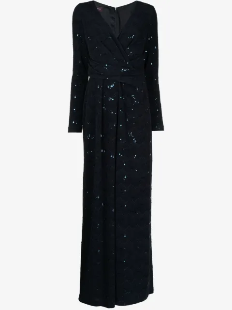 Talbot Runhof sequin-embellished draped jumpsuit