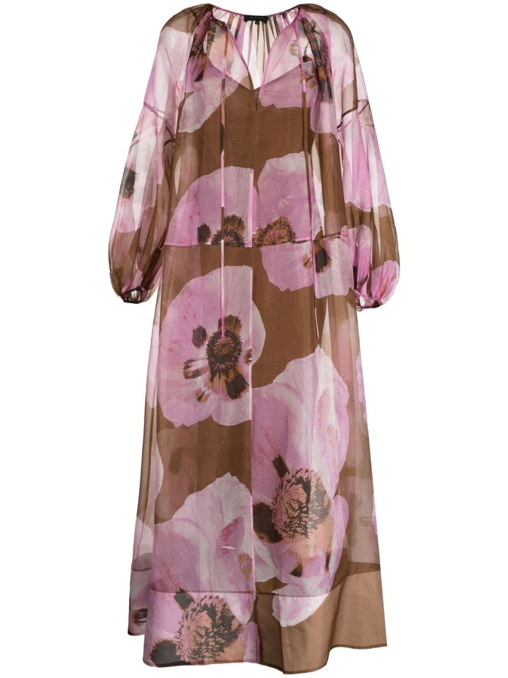 Lee Mathews floral-print maxi silk dress - Pink