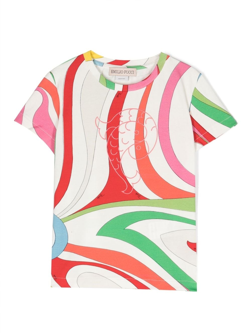 Pucci Junior Kids' Graphic-print Short-sleeve T-shirt In White