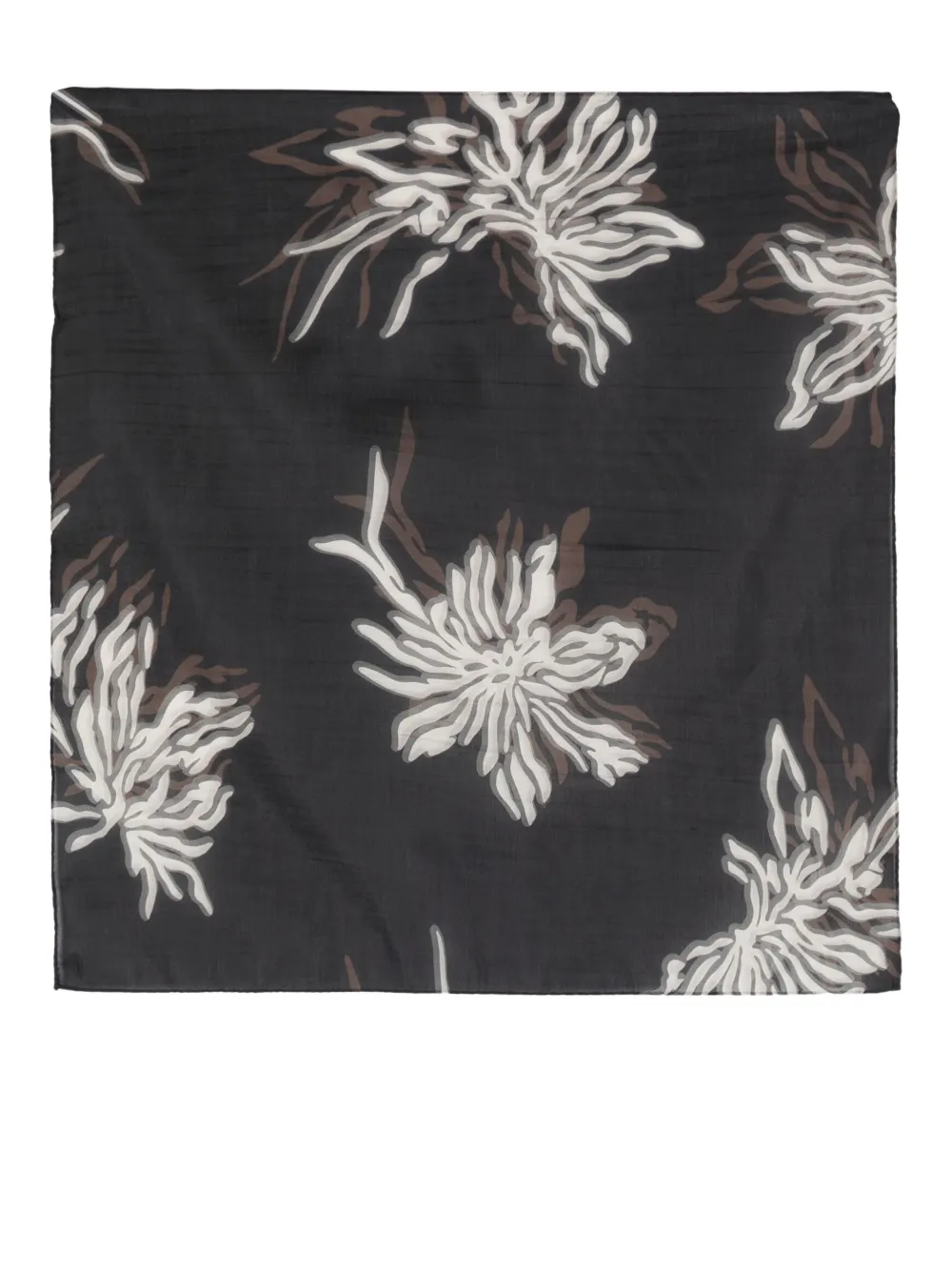Brunello Cucinelli floral-print scarf - Black