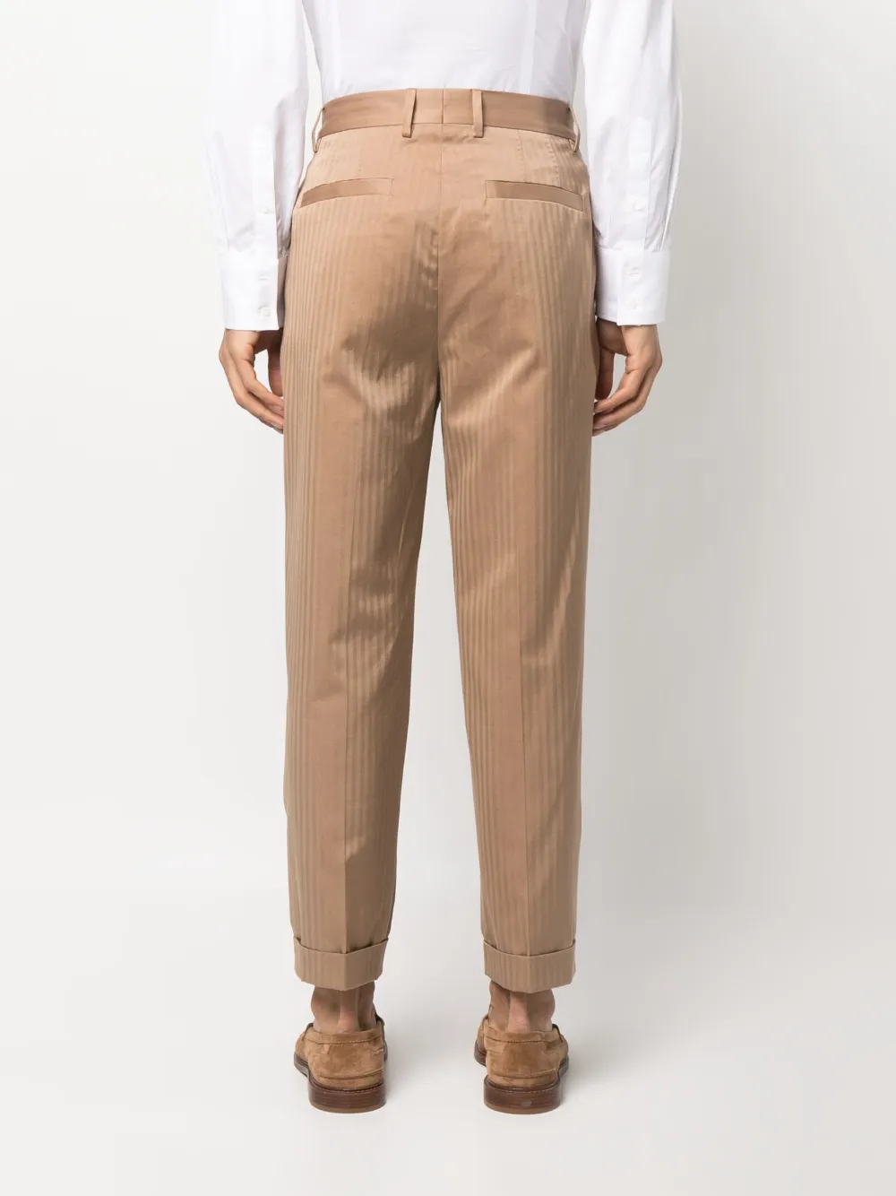 Brunello Cucinelli Stripe-pattern Tailored Trousers In Brown