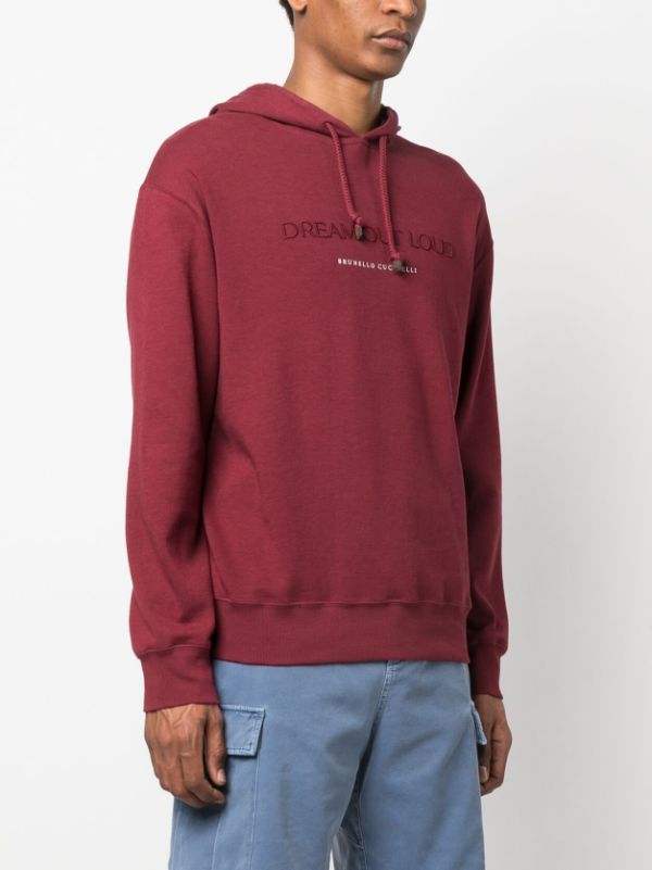 Brunello Cucinelli embroidered-slogan Hoodie - Farfetch