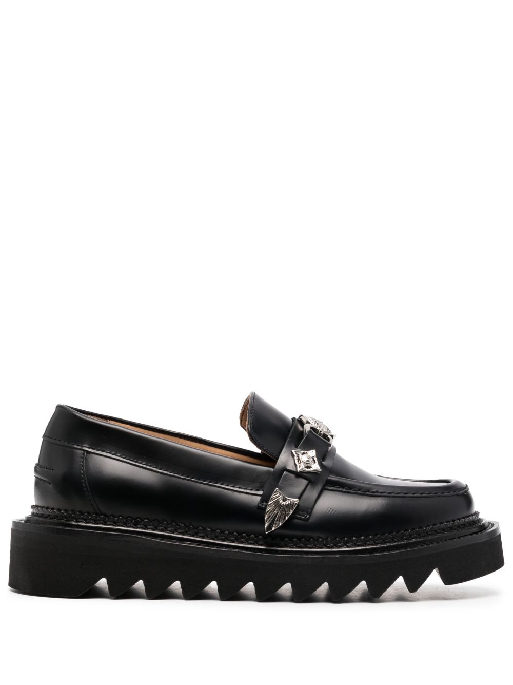 TOGA BUCKLE-DETAIL LEATHER LOAFERS