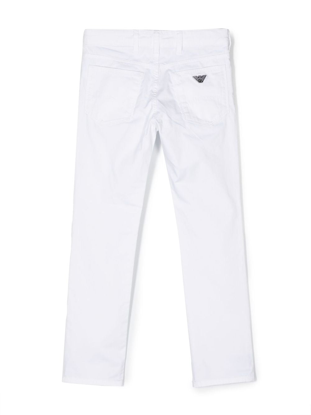 Shop Emporio Armani Stretch-cotton Chino Trousers In White