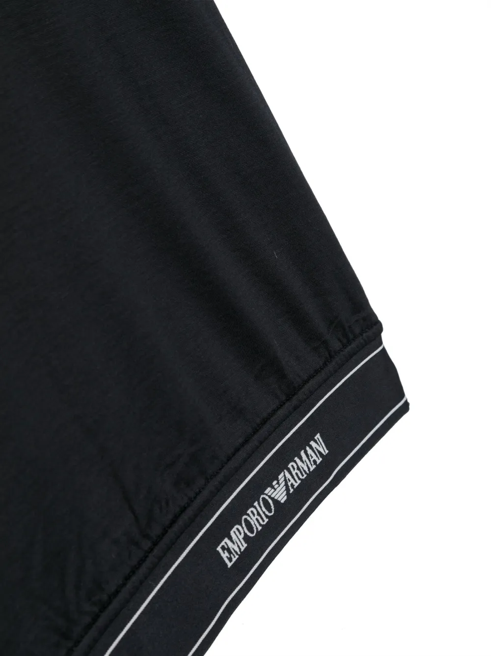 Shop Emporio Armani Logo-waistband T-shirt In Blau
