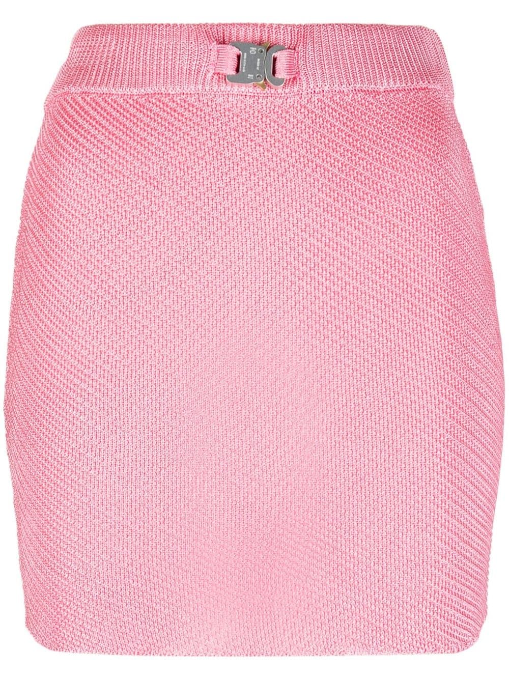 Alyx Buckle-detail Knit Miniskirt In Pink