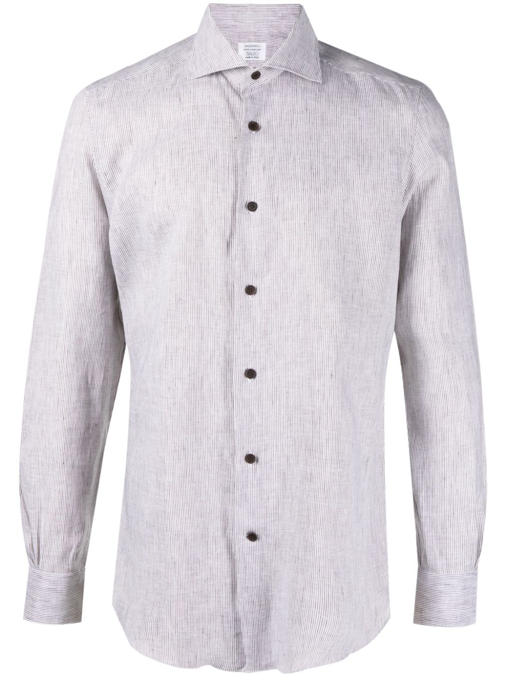 Mazzarelli Striped Long-sleeve Shirt In Neutrals