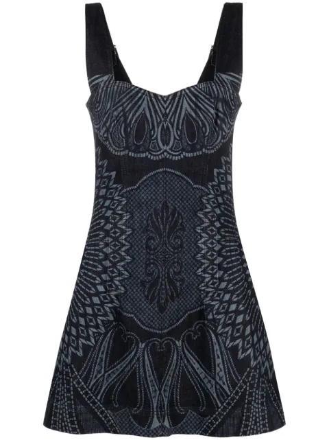 Alberta Ferretti printed denim dress