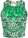 RED Valentino floral-print cropped top - Green